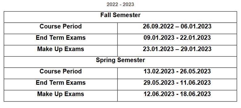 Academic Calendar